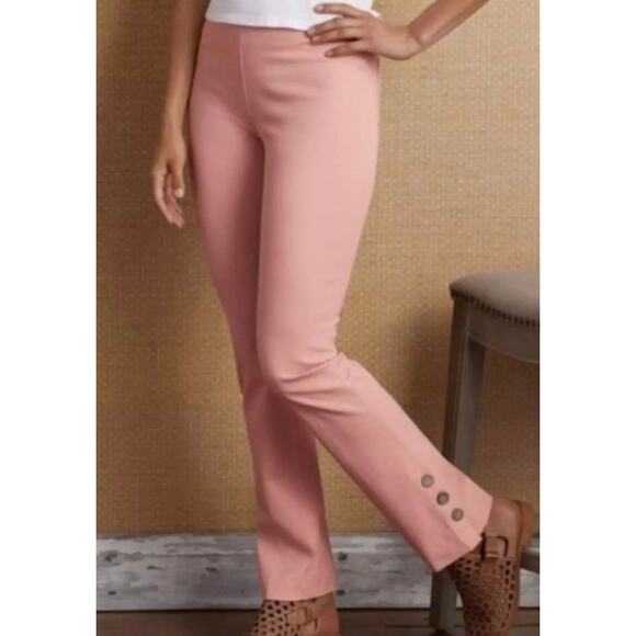 Soft Surroundings Mini Boot Button Ankle Pull On Pants In Dusty Pink Size PM - Picture 1 of 9